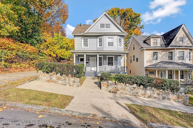 1319 Pine St, Scranton, PA 18510 - traditional-style home featuring covered porch