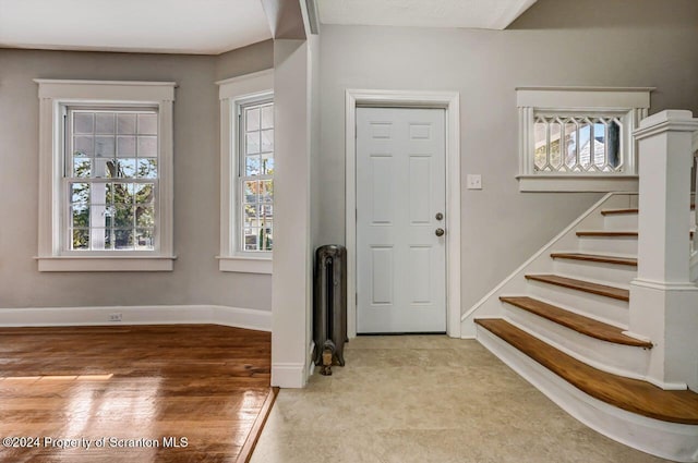 1319 Pine St, Scranton, PA 18510 - entryway featuring plenty of natural light, stairs, and light wood-style floors