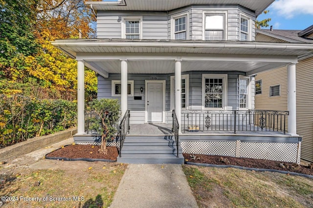 view of front of home with a porch