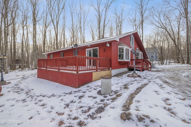 exterior space featuring a deck