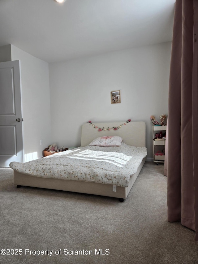 bedroom featuring carpet