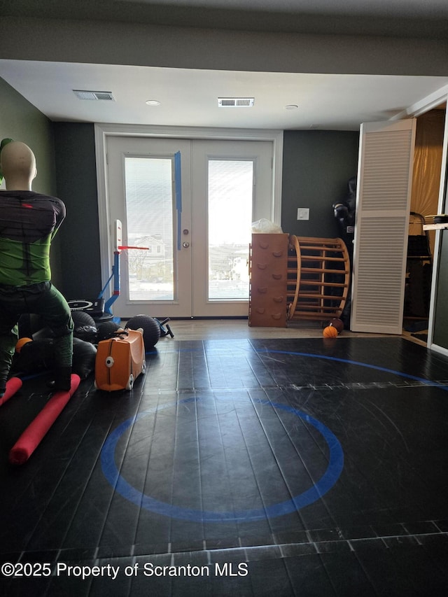 interior space with french doors