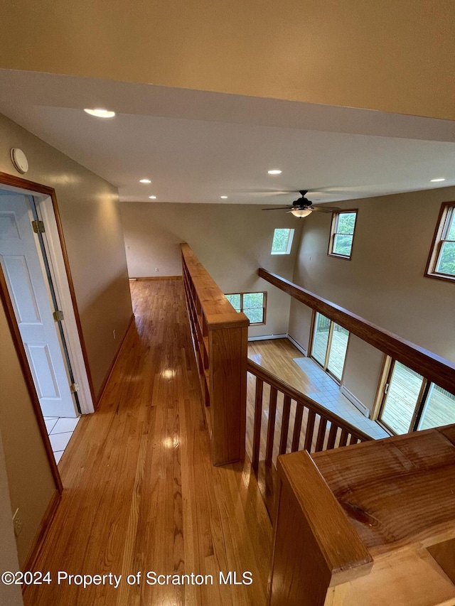 hallway featuring light wood-type flooring