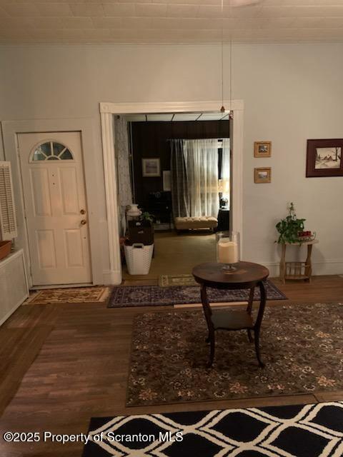 living room with hardwood / wood-style floors