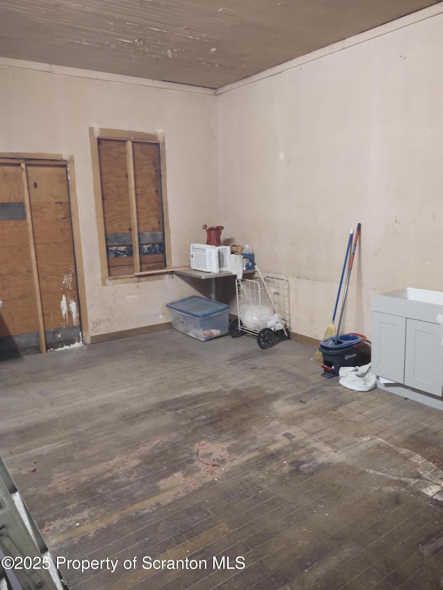 miscellaneous room featuring hardwood / wood-style floors