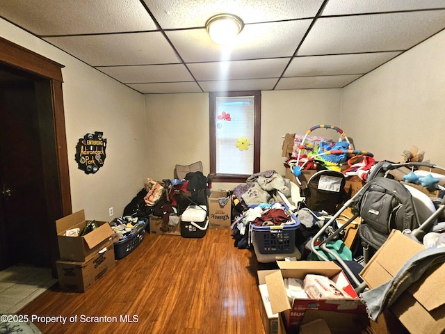 510 Moltke Ave, Scranton, PA 18505 - below grade area featuring a drop ceiling and wood finished floors