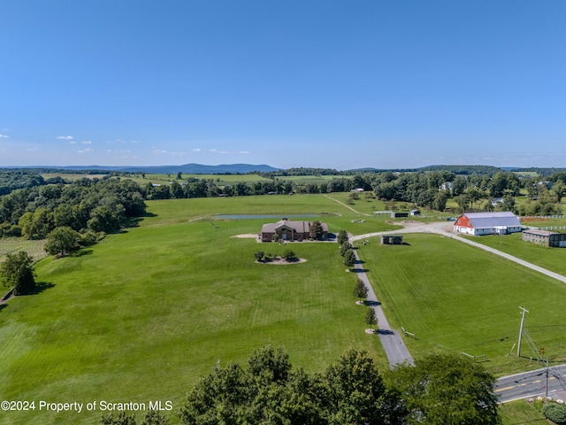 bird's eye view with a rural view