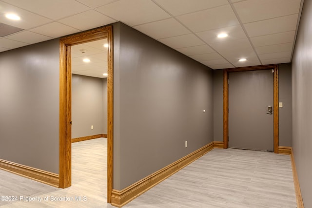 hall with light hardwood / wood-style flooring