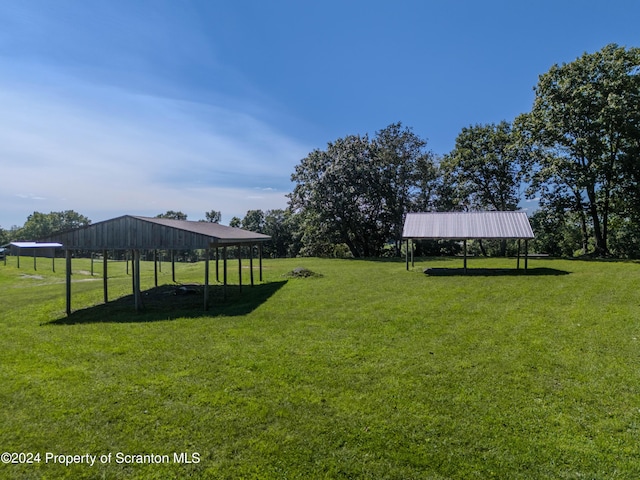 view of yard with a gazebo