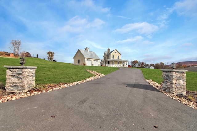 view of front of home with a front yard