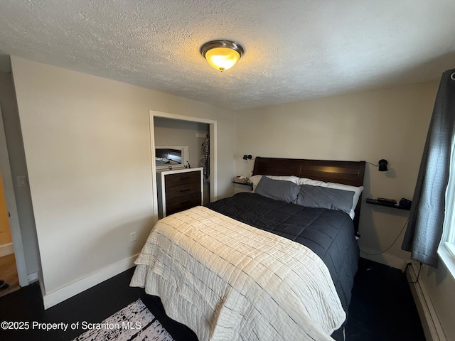 bedroom with a textured ceiling