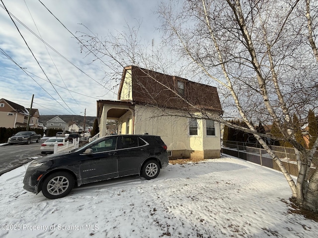 view of snowy exterior