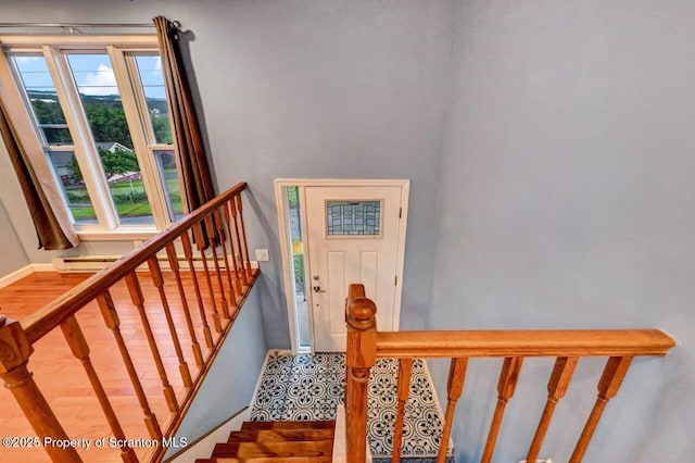 211 Hill St, Dupont, PA 18641 - stairs featuring baseboards