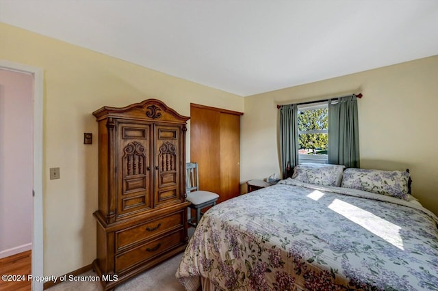 bedroom featuring a closet