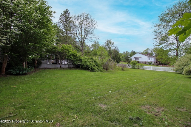 525 N Abington Rd, Waverly Twp, PA 18411 - view of yard featuring a deck