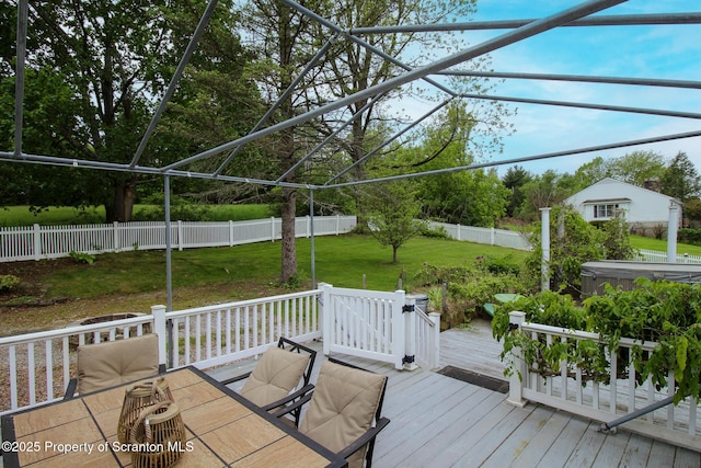 525 N Abington Rd, Waverly Twp, PA 18411 - wooden deck with a hot tub