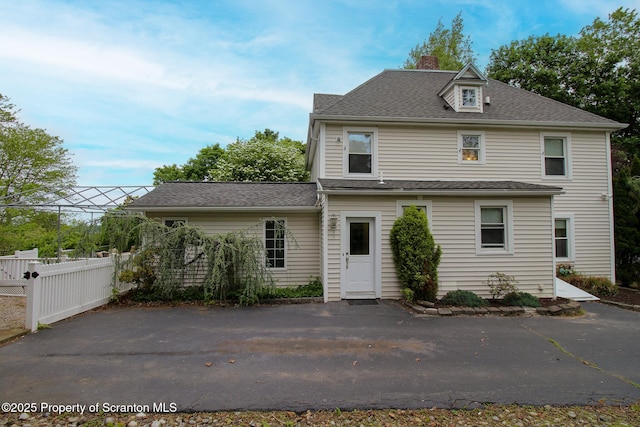 525 N Abington Rd, Waverly Twp, PA 18411 - view of front facade with a chimney and a patio