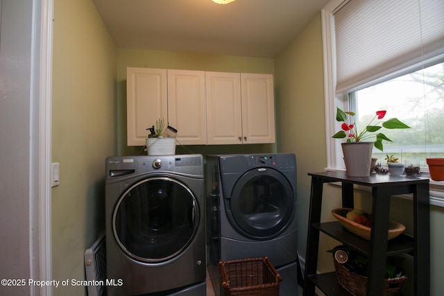 525 N Abington Rd, Waverly Twp, PA 18411 - laundry area featuring cabinet space and washing machine and clothes dryer