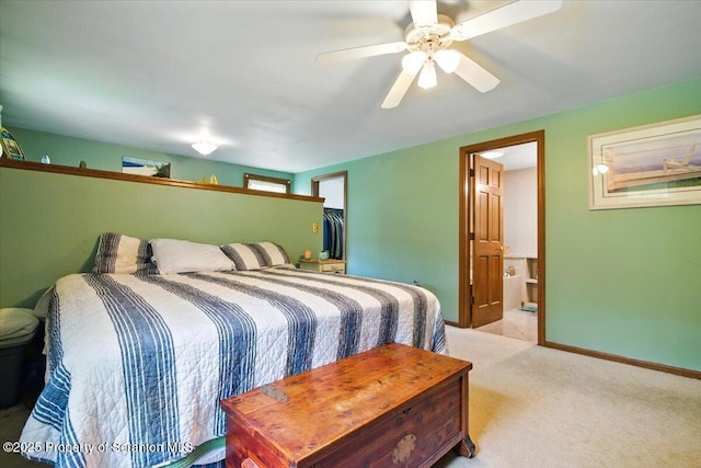 104 Sturbridge Rd, Clarks Summit, PA 18411 - bedroom featuring light carpet, a ceiling fan, and ensuite bathroom