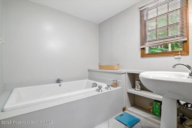 104 Sturbridge Rd, Clarks Summit, PA 18411 - full bath featuring a garden tub and tile patterned floors