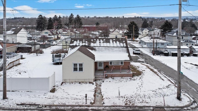 view of snowy aerial view