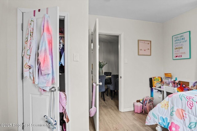 bedroom featuring light hardwood / wood-style floors