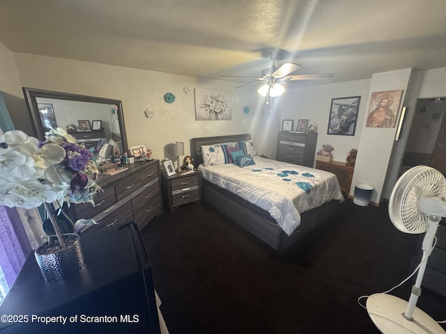 1008 Crown Ave, Scranton, PA 18505 - bedroom featuring dark carpet and a ceiling fan