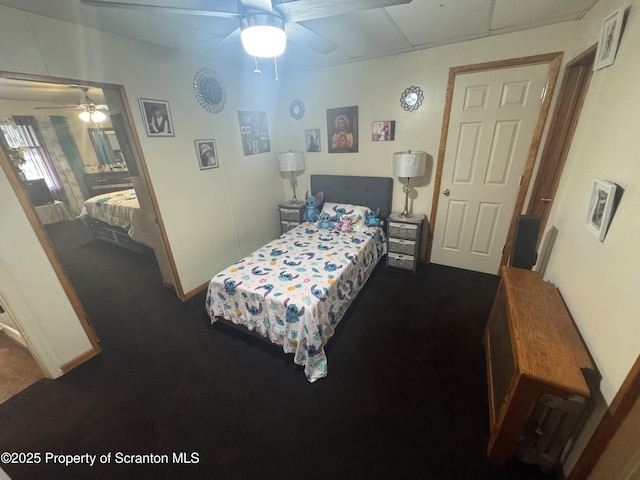 1008 Crown Ave, Scranton, PA 18505 - carpeted bedroom featuring baseboards and ceiling fan