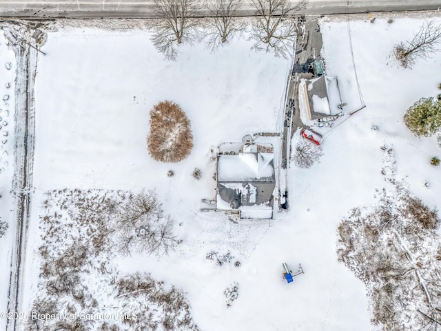 view of snowy aerial view