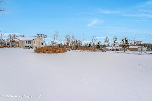 view of snowy yard