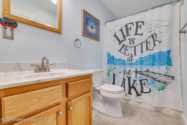 1029 Bear Trail Rd, Lake Ariel, PA 18436 - bathroom featuring vanity, toilet, and a shower with shower curtain