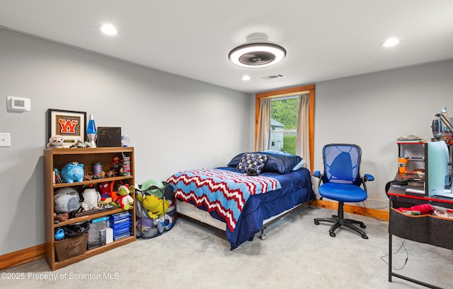 87 Old Farm Ln, White Haven, PA 18661 - bedroom with carpet flooring, baseboards, and recessed lighting