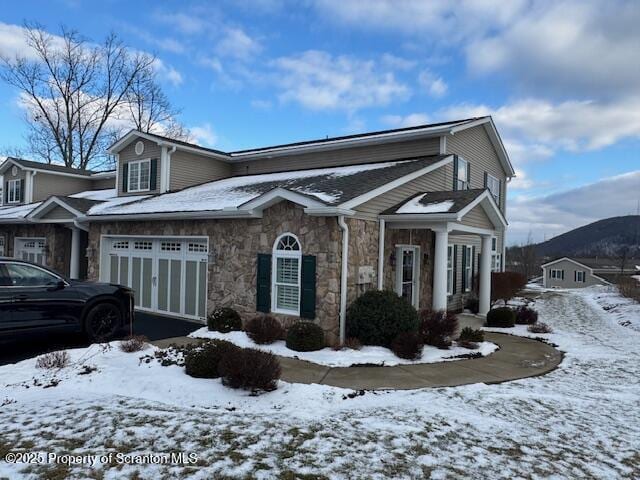 view of snow covered property