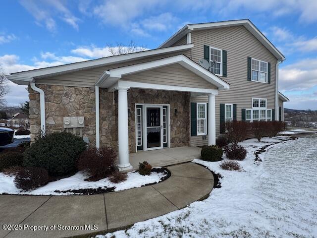 view of front of home with covered porch