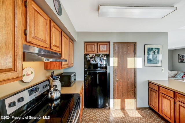 kitchen featuring black appliances