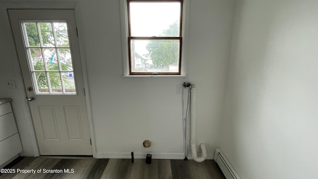 1211 Jackson St 1209-, Scranton, PA 18504 - laundry room with wood finished floors, plenty of natural light, and baseboards
