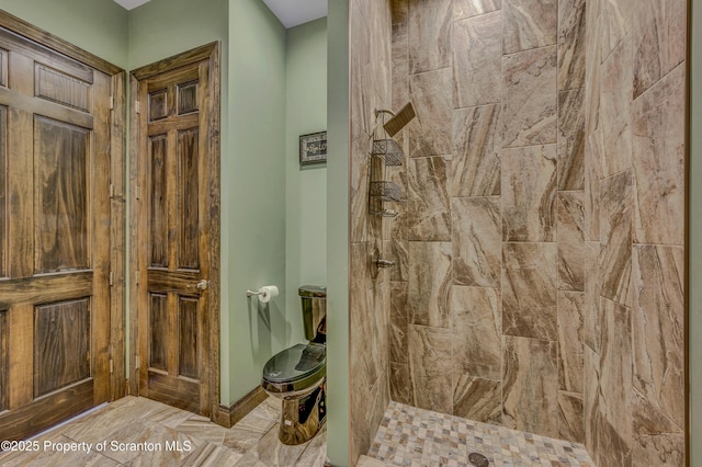 815 Oak St, Archbald, PA 18403 - bathroom featuring tiled shower