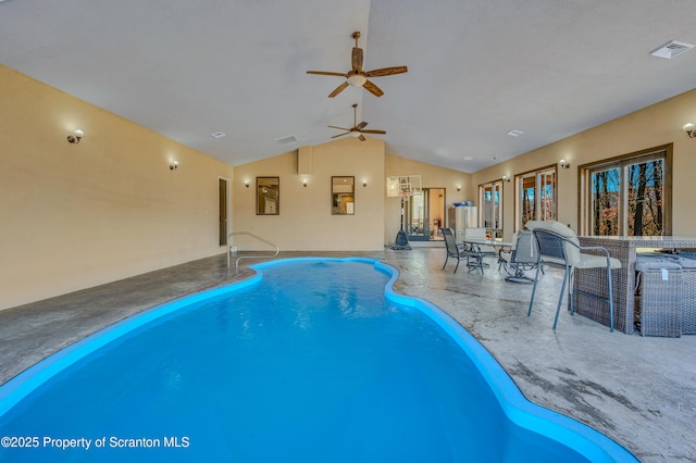 815 Oak St, Archbald, PA 18403 - indoor pool featuring a ceiling fan