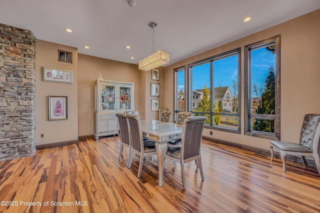 815 Oak St, Archbald, PA 18403 - dining space with recessed lighting, baseboards, and light wood finished floors