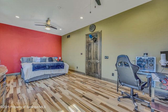 815 Oak St, Archbald, PA 18403 - bedroom featuring visible vents, recessed lighting, baseboards, and wood finished floors