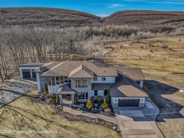 815 Oak St, Archbald, PA 18403 - drone / aerial view featuring a mountain view