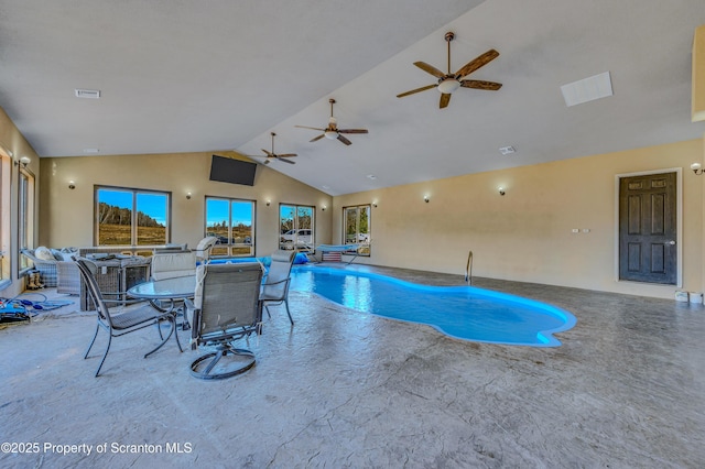 815 Oak St, Archbald, PA 18403 - view of swimming pool featuring ceiling fan