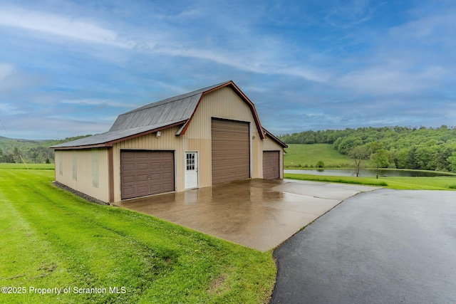 474 Tingley Lake Rd, New Milford, PA 18834 - detached garage with a water view
