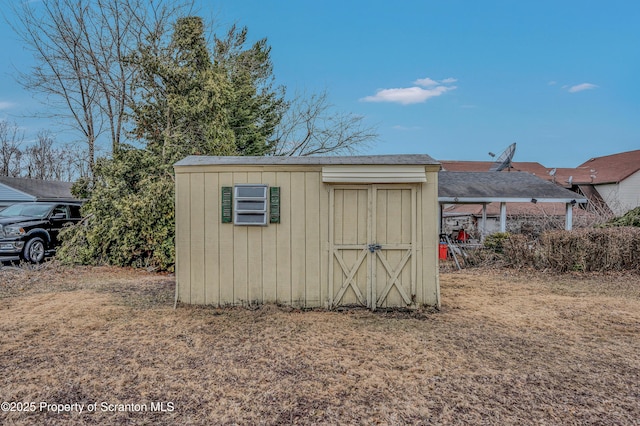 view of shed