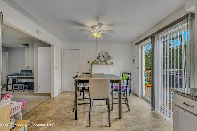 119121 Fern Way S, Abington Twp, PA 18411 - dining room with a ceiling fan and stone finish floors