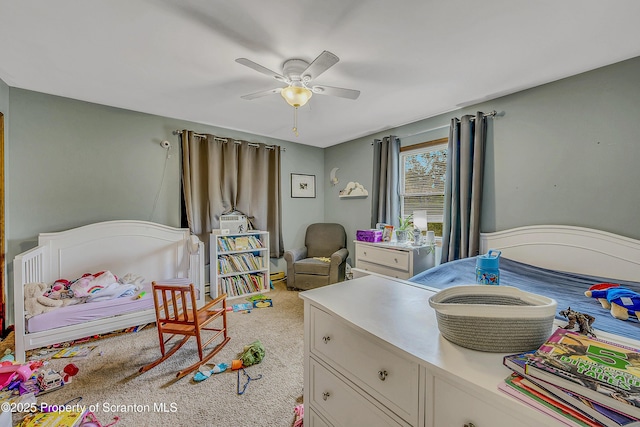 119121 Fern Way S, Abington Twp, PA 18411 - bedroom with a ceiling fan and light carpet
