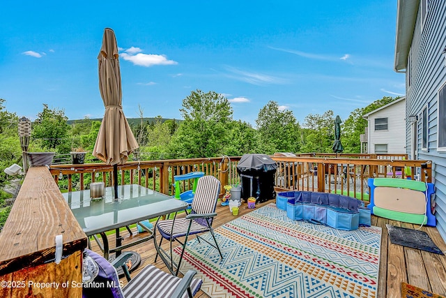 119121 Fern Way S, Abington Twp, PA 18411 - wooden terrace with outdoor dining space and area for grilling