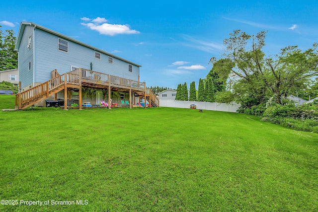 119121 Fern Way S, Abington Twp, PA 18411 - rear view of house featuring stairway and a deck