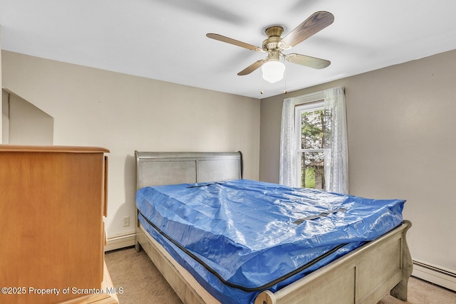50 Humphrey St Unit 50-51, Old Forge, PA 18518 - bedroom with baseboard heating, carpet flooring, and a ceiling fan