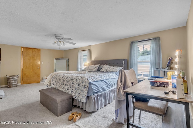 50 Humphrey St Unit 50-51, Old Forge, PA 18518 - bedroom featuring carpet, a textured ceiling, and ceiling fan
